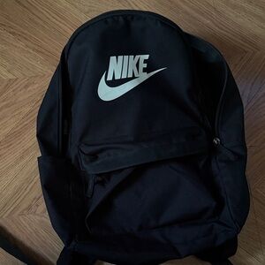 Nike Black Backpack with White Swoosh Logo